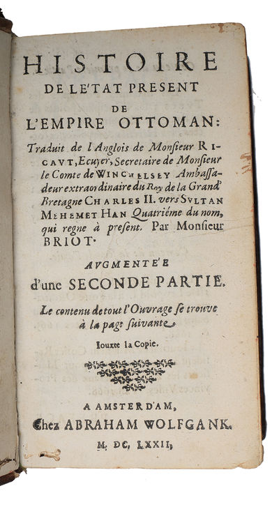 Histoire de l'Etat Présent de l'Empire Ottoman. 2 parts. (photo 2)