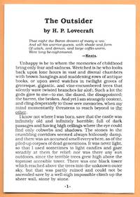 The Outsider by H. P Lovecraft - 1st Edition - 0 - from Dark Hollow Books ® (SKU: 004393)