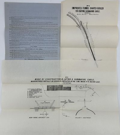 New York , 1860. Single sheet, folded to 27 x 21 cm., pp. of text printed on blue paper, signed in t...