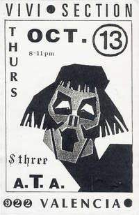 Original poster for a performance by Vivi Section [ViviSection] at the Artists' Television Access, October 13, 1988