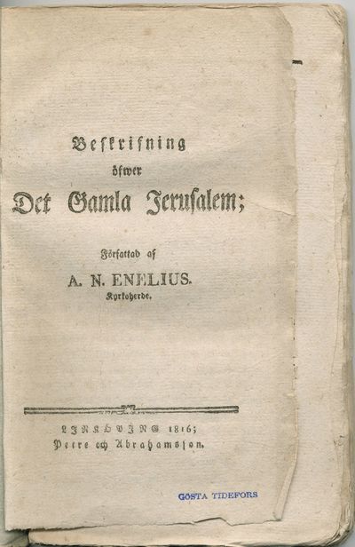 Beskrifning öfwer det gamla Jerusalem.