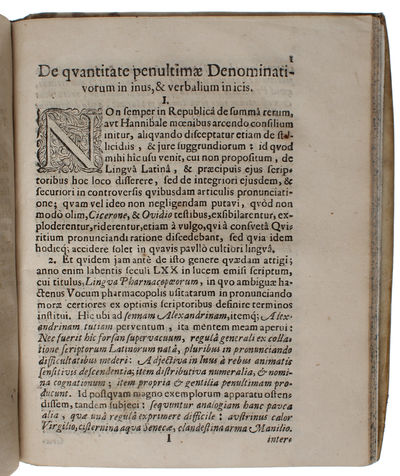 Cogitationes De variis latinae linguae aetatibus, & Scripto illustris Viri (+) Conspectus Præstantiorum Scriptorum Latinae Lingvae (+) Dissertatio Philologica (+) De Quantitate penultimae Denominativorum. (photo 2)