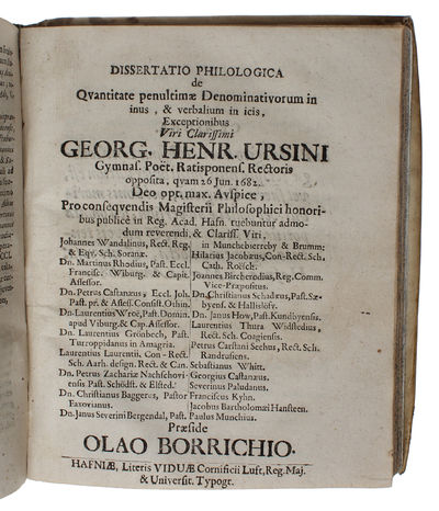 Cogitationes De variis latinae linguae aetatibus, & Scripto illustris Viri (+) Conspectus Præstantiorum Scriptorum Latinae Lingvae (+) Dissertatio Philologica (+) De Quantitate penultimae Denominativorum. (photo 5)