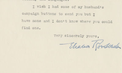 The Subjects That Matter: Eleanor Roosevelt Advises a Young Man to Study History, Political Economy and Languages