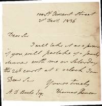 [? See below]. 1 p. A.N.s. presumably to Alexander Dallas Bache