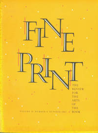 image of Fine Print: A Newsletter for the Arts of the Book. Vol. 13, No. 4, October 1987