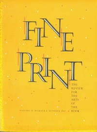 Fine Print: A Newsletter for the Arts of the Book. Vol. 13, No. 4, October 1987.