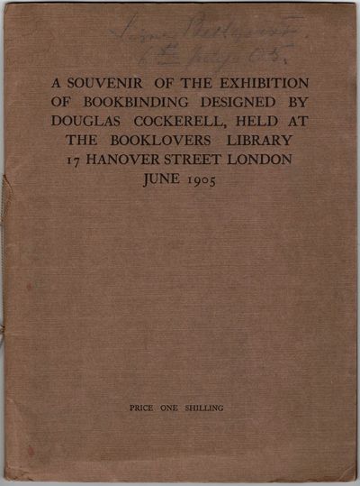 Bookbinding. A Lecture by Douglas Cockerell,…