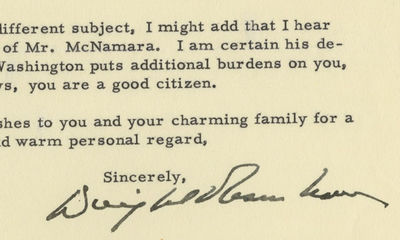 President Dwight D. Eisenhower’s Valedictory to Henry Ford II, President of the Ford Motor Company
