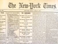 image of Key US Civil War Events: 10 New York Times Facsimile Nespapers 1861-1865