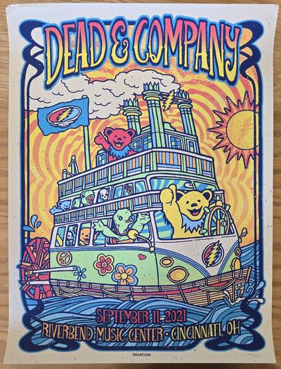 Dead & Company Poster Cincinnati Riverbend 9/11 2021 exCollection Bill Walton