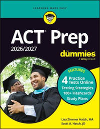 ACT Prep 2026/2027 For Dummies: Book + 4 Practice Tests + Flashcards Online