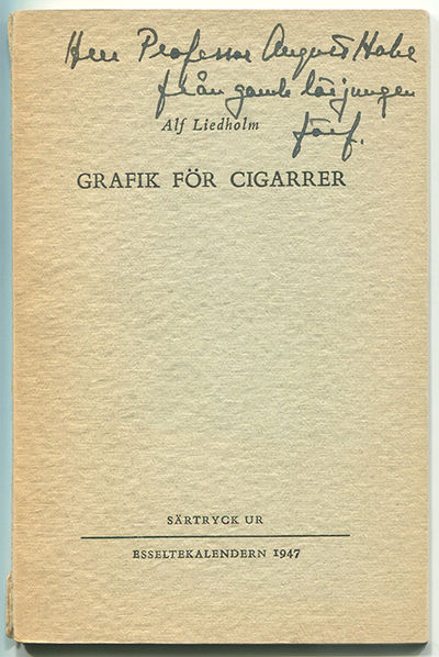 Grafik för cigarrer. Särtryck ur Esseltekalendern…