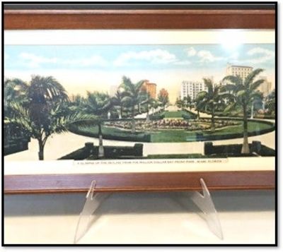 A Glimpse of the Skyline From the Million Dollar Bay Front Park - Miami, Florida [Hand-Tinted Panoramic View] [Yard-Long Style]