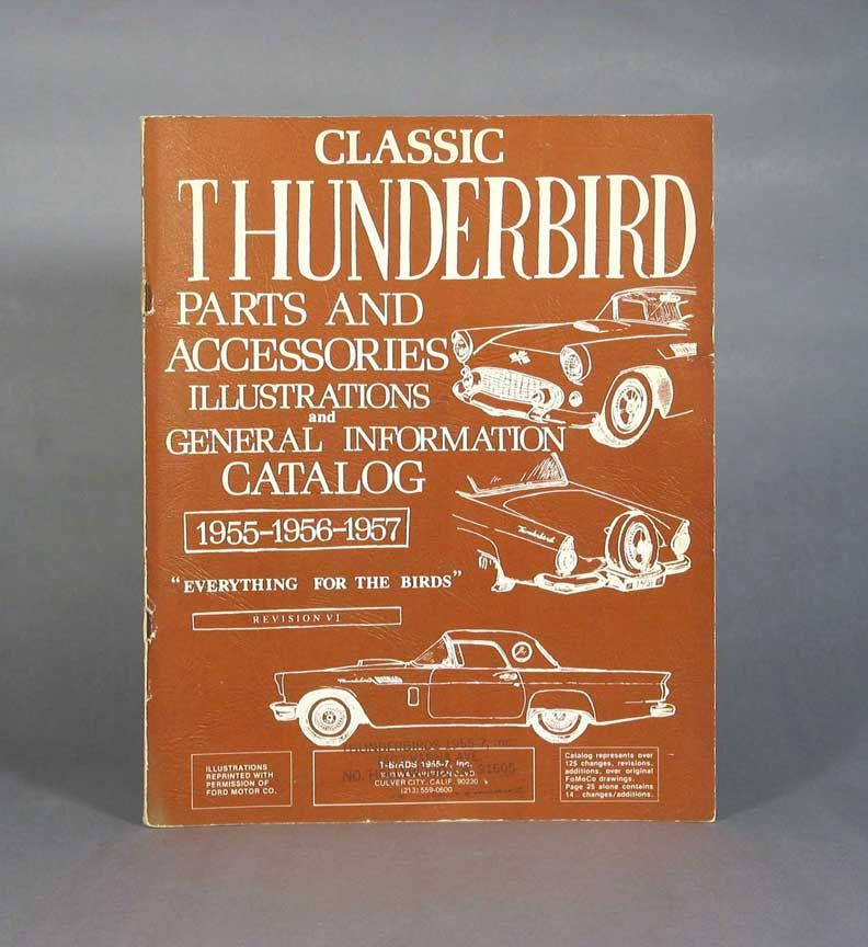 Ford Thunderbird 1955 1956 1957 Parts Catalog