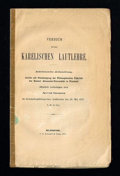 Versuch einer Karelischen Lautlehre. Akademische…