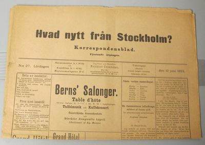 Korrespondesbladet Hvad nytt från Stockholm? N:o…