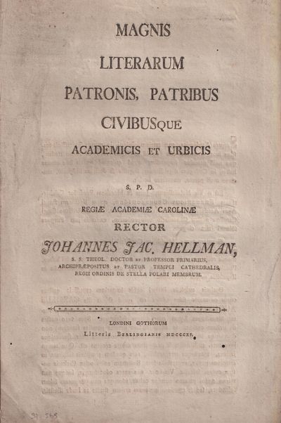 Magnis literarum patronis, patribus civibusque…