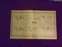Colton's Map of the World, Including View of Land, Animal Kingdom, Ocean Currents and Meteorology.