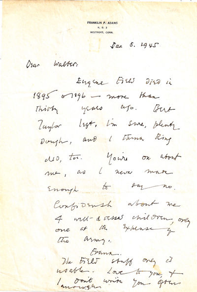AUTOGRAPH LETTER SIGNED (ALS)