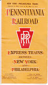 BROCHURE - Pennsylvania Railroad Express Trains Between New York and Philadelphia Timetables with...