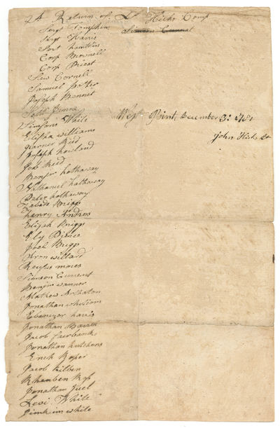 Return for Lt. John Hicks’s Company at West Point