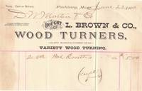 cover of L. Brown & Co. Wood Turners Original 1880 Company Billhead