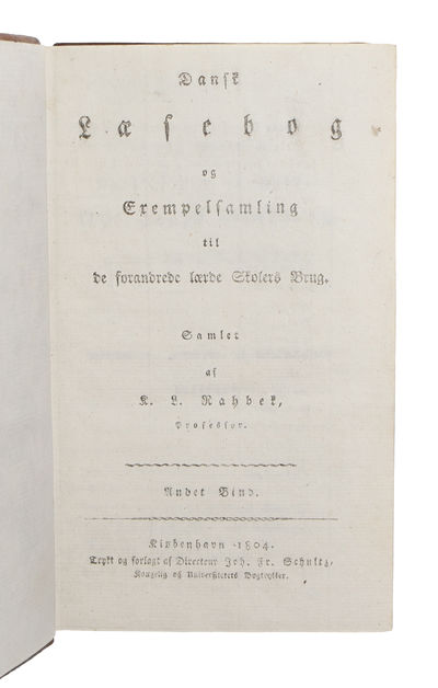 Dansk Læsebog og Exempelsamling til de forandrede lærde Skolers Brug. 2 vols. (photo 3)