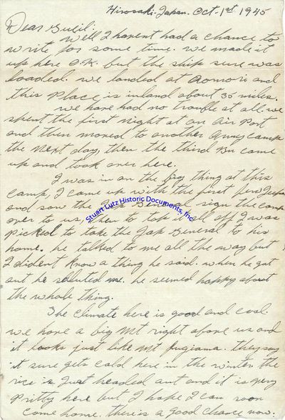 Just After The Official End Of World War II, An Allied Soldier Writes Home From Japan: Aomori Was Bombed And It Sure Was Smashed And Burned. Well We Have A Few Japs Working In This Camp, And I Think As A Whole They Will Like Better From Now On That Ever Before. There Clothes Are All Patches