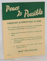 cover of Peace is possible; American alternatives to war