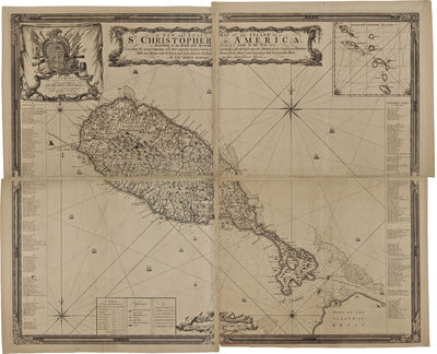 A NEW AND EXACT MAP OF THE ISLAND OF ST. CHRISTOPHER IN AMERICA, ACCORDING TO AN ACTUAL AND ACCURATE SURVEY MADE IN THE YEAR 1753. DESCRIBING THE PARISHES WITH THEIR RESPECTIVE LIMITS, CONTENTS, & CHURCHES, ALSO THE HIGH WAYS, THE SITUATION OF EVERY GENTLEMAN'S PLANTATION....
