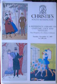 cover of A Reference Library on Costume, Lace and Textiles. The Property of a Swiss Collector. For sale by Auction...