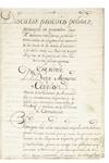 Manuscript on paper entitled: “Discurso practico politico, paraque se guarden las Rs. Determinaciones publicadas sobre la importante materia de la veda de la saca, ô, extraccion de la seda en Rama, destos Reynos de España a las Provincias extrangeras.” Signed at end by “Diego Martinez Carlon.