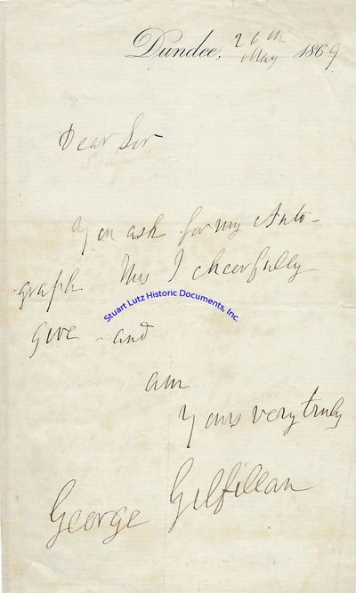 Scottish Poet George Gilfillan Answers An Autograph Request