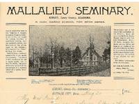 Letter from Wife of Founder on letterhead of Mallalieu Seminary - A High Grade School for Both Sexes