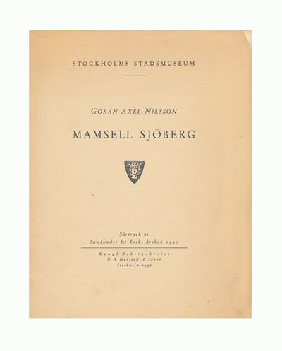 Mamsell Sjöberg. Särtryck ur Samfundet S:t Eriks…