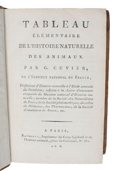 Tableau élémentaire de l'Histoire Naturelle des Animaux. (photo 2)