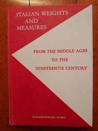 cover of Italian Weights and Measures from the Middle Ages to the Nineteenth Century