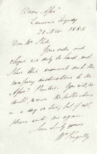 Autograph Letter Signed to Mr Slade, (William, 1812-1894, Geologist)