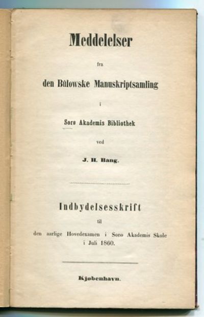 Meddelser fra den Bülowske manuskriptsamling i…