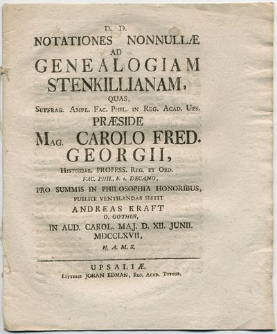 Notationes nonnullæ ad genealogiam Stenkillianam.…