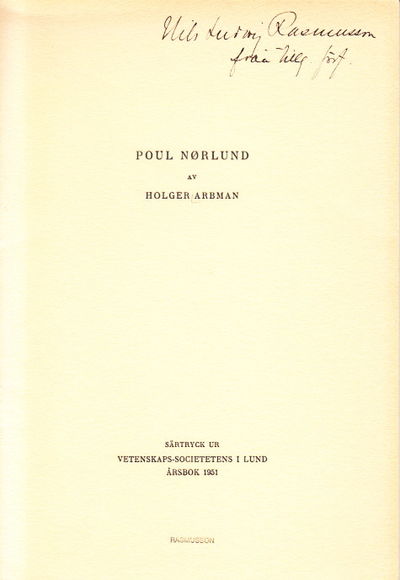 Poul Nørlund. Särtryck ur Vetenskaps-societetens…