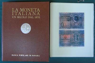 Novara: Banca popolare di Novara, 1973. First edition. Imitation leather with silver medallion. Some...