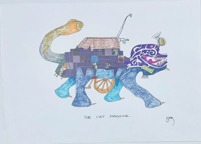 A large archive of 17 signed letters, 2 signed cards, 4 original manuscript pieces, 1 original drawing, 11 blank empty envelopes addressed to the recipient (one with a drawing of a cat in ink), and 1 inscribed book, all sent from the prolific science fiction writer, Brian W. Aldiss, to his long-time friend Patrick Eddington, the late Utah artist and former high school art teacher, who had as a goal the desire to create “The Cat Project,” where literary and visual artists from around the world were asked to produce original works about cats, which would be included in a traveling exhibition and book (unfortunately never realized). Also included in the archive are 4 pieces of ephemera relating to the correspondence or author