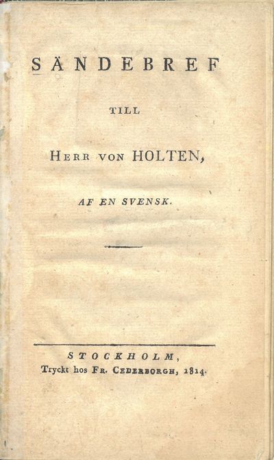 Sändebref till Herr von Holten, af en Svensk. (photo 2)