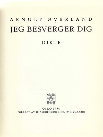 Jeg besverger dig. Dikte.