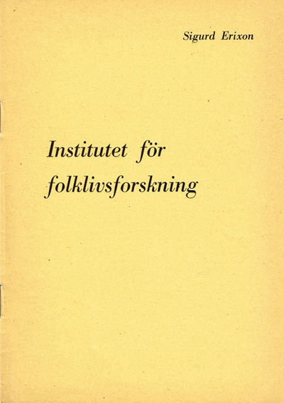 Institutet för folklivsforskning.