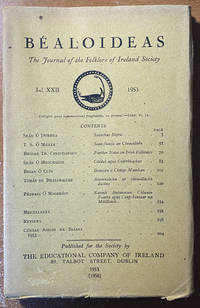 Bealoideas; The Journal of The Folklore of Ireland Society by Seamus O Duilearga - Paperback - 1953 - from Thistle and Heather Books (SKU: 1712)