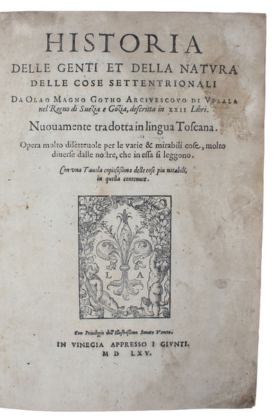 Historia delle Genti et della Natura delle cose…