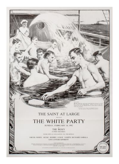 THE SAINT AT LARGE Presents THE WHITE PARTY at the Roxy (Feb 16, 1992) Event poster